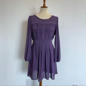 Violet purple long sleeve dress